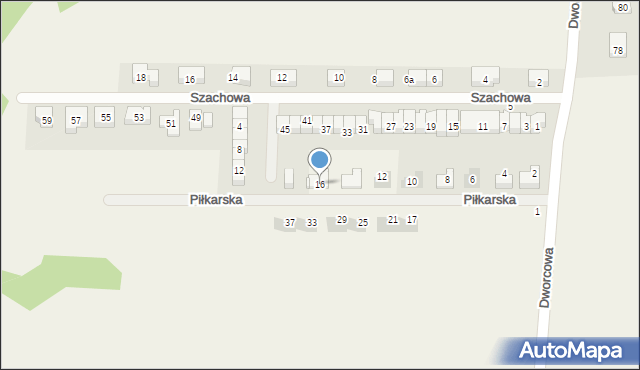 Nieborowice, Piłkarska, 16, mapa Nieborowice