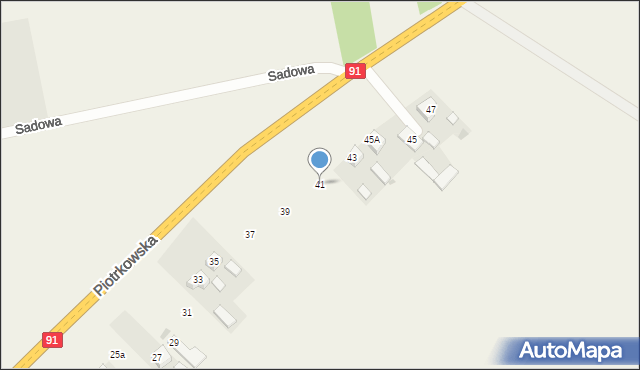 Niechcice, Piotrkowska, 41, mapa Niechcice