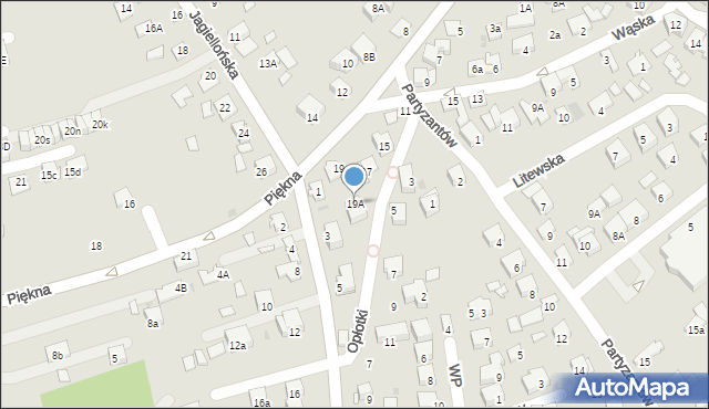 Niepołomice, Piękna, 19A, mapa Niepołomice