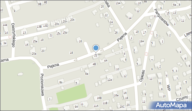 Niepołomice, Piękna, 21, mapa Niepołomice