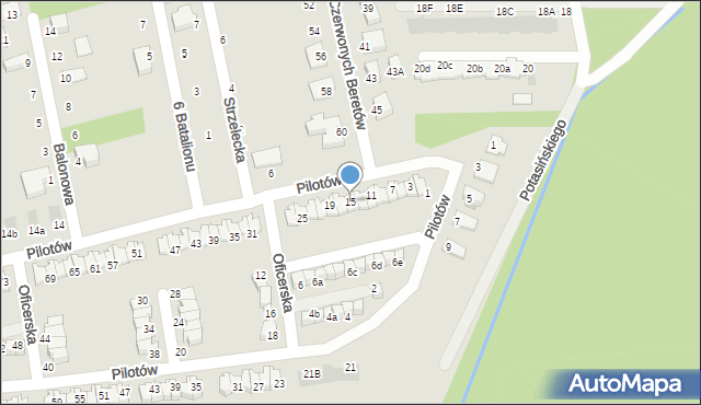 Niepołomice, Pilotów, 15, mapa Niepołomice