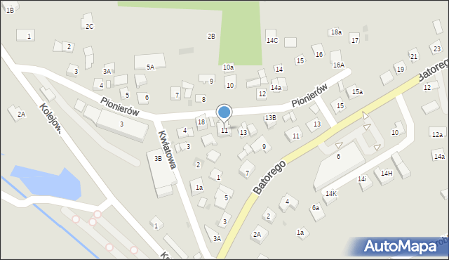 Niepołomice, Pionierów, 11, mapa Niepołomice