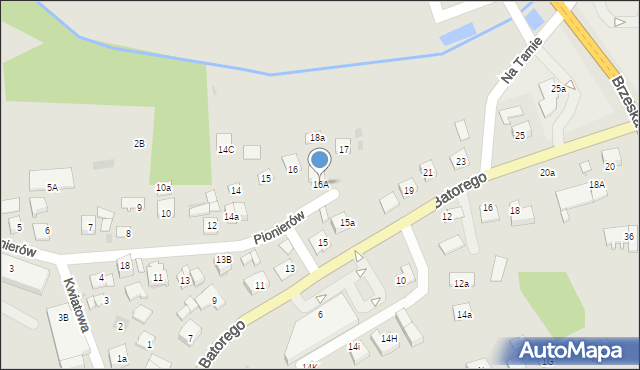 Niepołomice, Pionierów, 16A, mapa Niepołomice