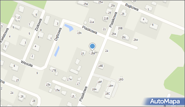 Niewodnica Korycka, Piaskowa, 19a, mapa Niewodnica Korycka