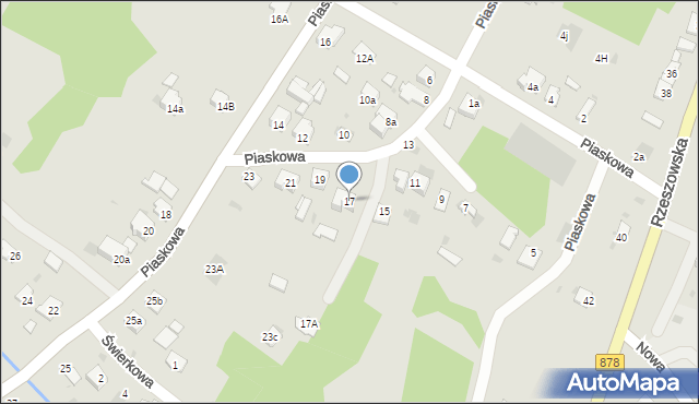 Nisko, Piaskowa, 17, mapa Nisko