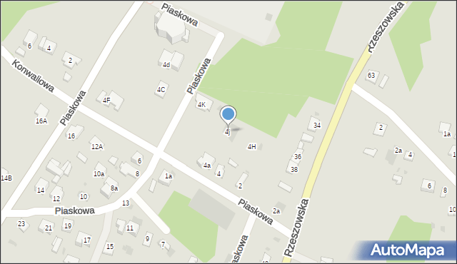 Nisko, Piaskowa, 4j, mapa Nisko