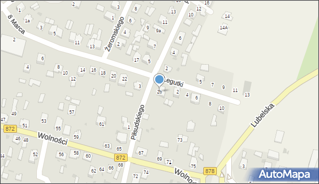 Nisko, Piłsudskiego Józefa, marsz., 2b, mapa Nisko