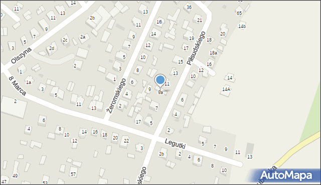 Nisko, Piłsudskiego Józefa, marsz., 9a, mapa Nisko