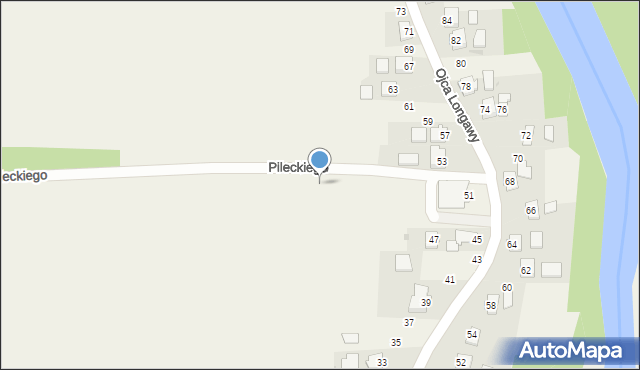 Niżna Łąka, Pileckiego Witolda, rtm., 3, mapa Niżna Łąka