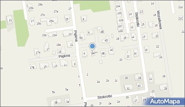 Nowa Iwiczna, Piękna, 4A, mapa Nowa Iwiczna