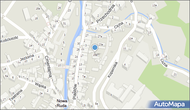 Nowa Ruda, Piastów, 19a, mapa Nowa Ruda