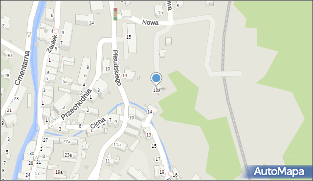 Nowa Ruda, Piłsudskiego Józefa, marsz., 13a, mapa Nowa Ruda