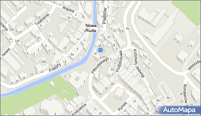 Nowa Ruda, Piłsudskiego Józefa, marsz., 4, mapa Nowa Ruda