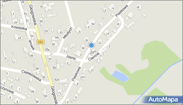 Nowa Sól, Piaskowa, 12a, mapa Nowa Sól
