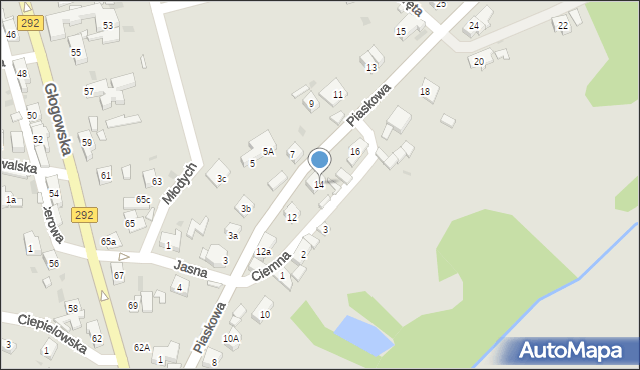 Nowa Sól, Piaskowa, 14, mapa Nowa Sól