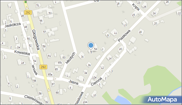 Nowa Sól, Piaskowa, 5, mapa Nowa Sól