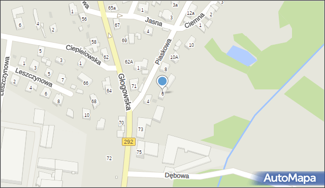 Nowa Sól, Piaskowa, 6, mapa Nowa Sól