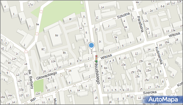 Nowa Sól, Piłsudskiego Józefa, marsz., 1, mapa Nowa Sól