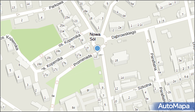 Nowa Sól, Piłsudskiego Józefa, marsz., 15, mapa Nowa Sól
