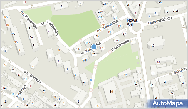 Nowa Sól, Piłsudskiego Józefa, marsz., 17c, mapa Nowa Sól