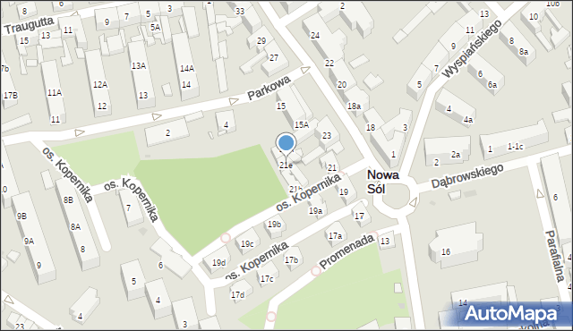 Nowa Sól, Piłsudskiego Józefa, marsz., 21e, mapa Nowa Sól
