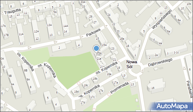 Nowa Sól, Piłsudskiego Józefa, marsz., 21f, mapa Nowa Sól