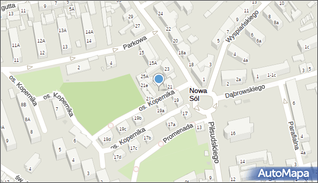 Nowa Sól, Piłsudskiego Józefa, marsz., 21g, mapa Nowa Sól