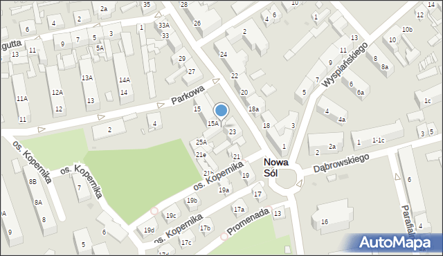 Nowa Sól, Piłsudskiego Józefa, marsz., 25, mapa Nowa Sól