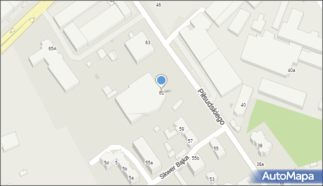 Nowa Sól, Piłsudskiego Józefa, marsz., 61, mapa Nowa Sól