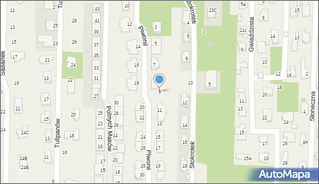 Nowa Wieś, Piwonii, 9, mapa Nowa Wieś