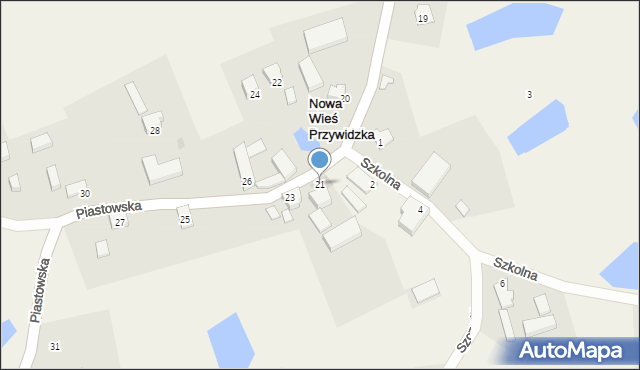 Nowa Wieś Przywidzka, Piastowska, 21, mapa Nowa Wieś Przywidzka