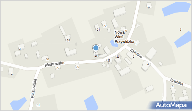 Nowa Wieś Przywidzka, Piastowska, 26, mapa Nowa Wieś Przywidzka