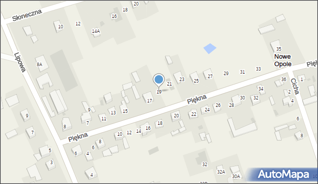 Nowe Opole, Piękna, 19, mapa Nowe Opole