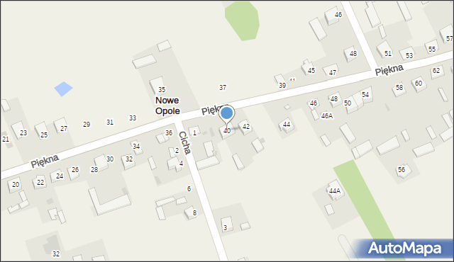 Nowe Opole, Piękna, 40, mapa Nowe Opole