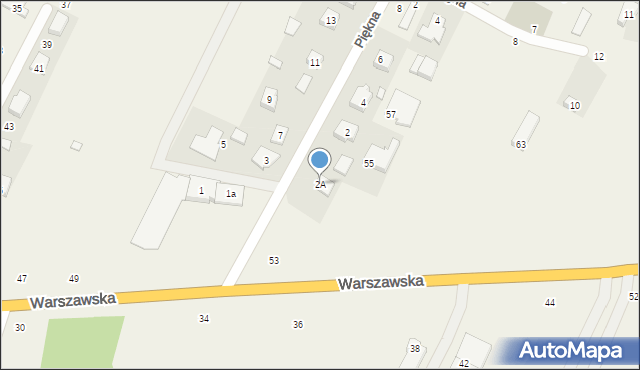 Nowe Osiny, Piękna, 2A, mapa Nowe Osiny