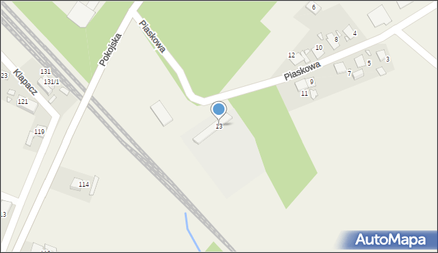 Nowe Siołkowice, Piaskowa, 13, mapa Nowe Siołkowice