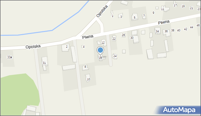 Nowe Załubice, Piwna, 16, mapa Nowe Załubice