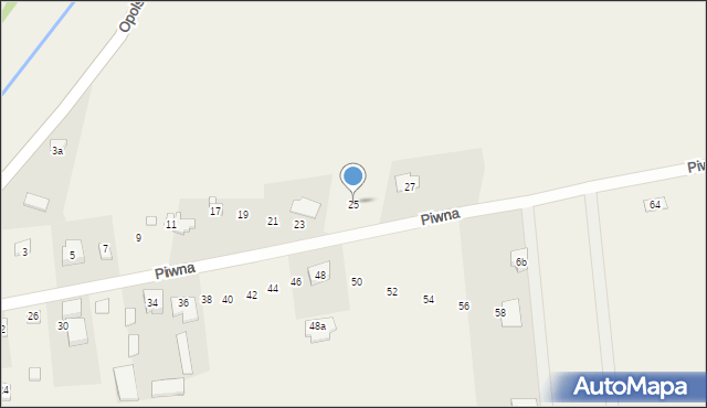 Nowe Załubice, Piwna, 25, mapa Nowe Załubice