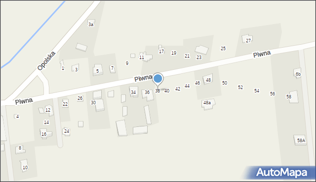 Nowe Załubice, Piwna, 38, mapa Nowe Załubice