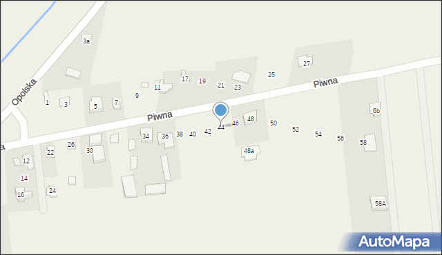Nowe Załubice, Piwna, 44, mapa Nowe Załubice