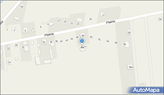 Nowe Załubice, Piwna, 48a, mapa Nowe Załubice