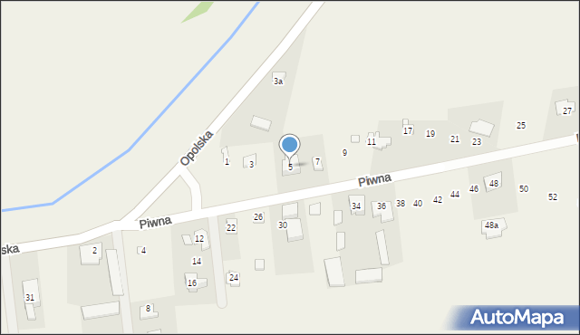 Nowe Załubice, Piwna, 5, mapa Nowe Załubice