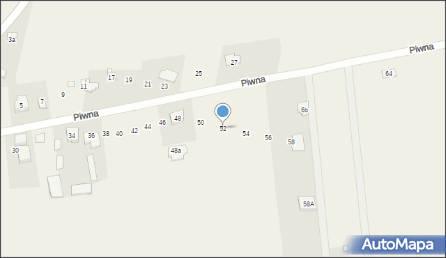 Nowe Załubice, Piwna, 52, mapa Nowe Załubice