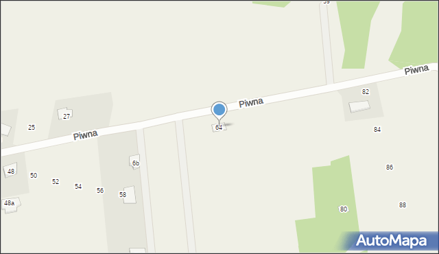Nowe Załubice, Piwna, 64, mapa Nowe Załubice