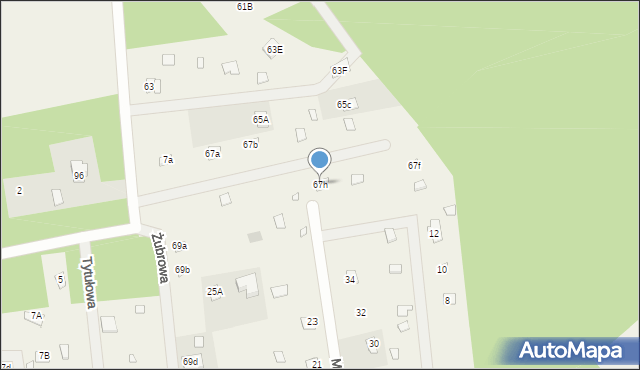 Nowe Załubice, Piwna, 67h, mapa Nowe Załubice