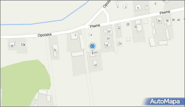 Nowe Załubice, Piwna, 8, mapa Nowe Załubice