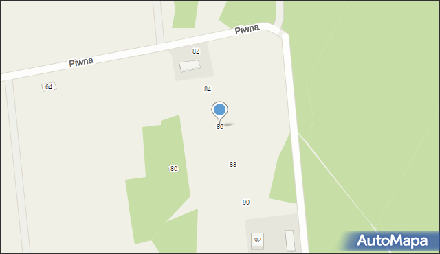 Nowe Załubice, Piwna, 86, mapa Nowe Załubice