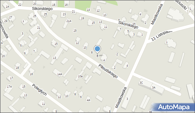 Nowogród, Piłsudskiego Józefa, marsz., 6, mapa Nowogród