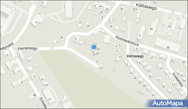 Nowy Sącz, Pierackiego Bronisława, 11, mapa Nowego Sącza