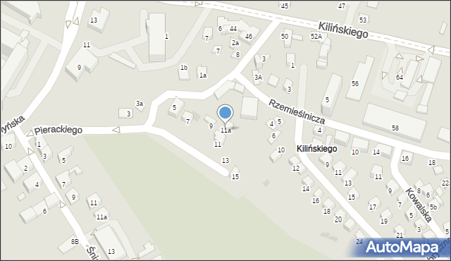 Nowy Sącz, Pierackiego Bronisława, 11a, mapa Nowego Sącza